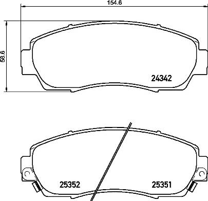 Brembo P 28 068 — Zestaw klocków hamulcowych, hamulce tarczowe
