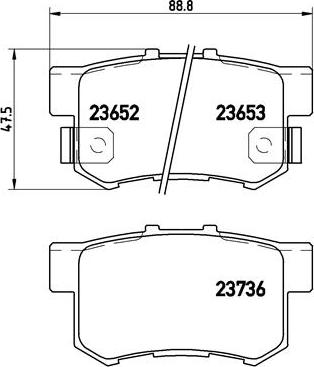Brembo P 28 039 — Zestaw klocków hamulcowych, hamulce tarczowe