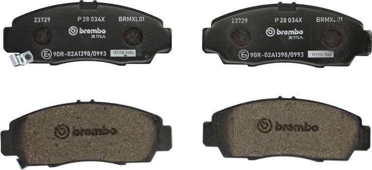 Brembo P 28 034X — Zestaw klocków hamulcowych, hamulce tarczowe