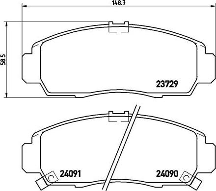 Brembo P 28 034 — Zestaw klocków hamulcowych, hamulce tarczowe