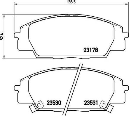 Brembo P 28 032 — Zestaw klocków hamulcowych, hamulce tarczowe
