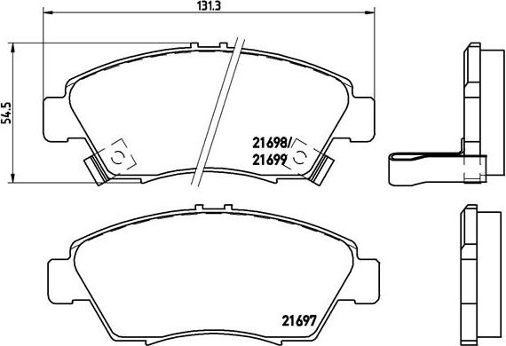 Brembo P 28 024 — Zestaw klocków hamulcowych, hamulce tarczowe