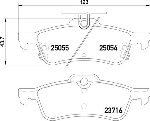 Brembo P 28 070 — Zestaw klocków hamulcowych, hamulce tarczowe