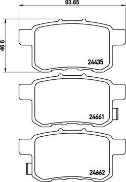 Brembo P 28 072 — Zestaw klocków hamulcowych, hamulce tarczowe