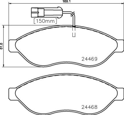Brembo P 23 144 — Zestaw klocków hamulcowych, hamulce tarczowe