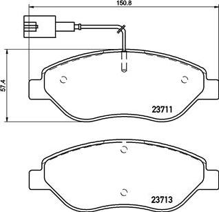 Brembo P 23 145 — Zestaw klocków hamulcowych, hamulce tarczowe