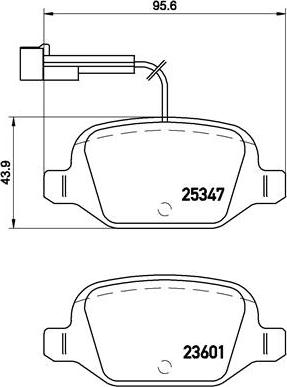 Brembo P 23 146 — Zestaw klocków hamulcowych, hamulce tarczowe