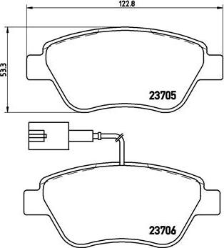 Brembo P 23 141 — Zestaw klocków hamulcowych, hamulce tarczowe