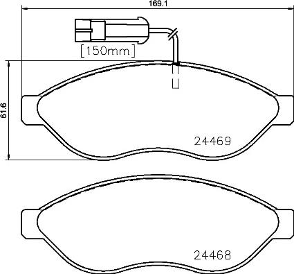 Brembo P 23 143 — Zestaw klocków hamulcowych, hamulce tarczowe