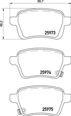 Brembo P 23 156 — Zestaw klocków hamulcowych, hamulce tarczowe