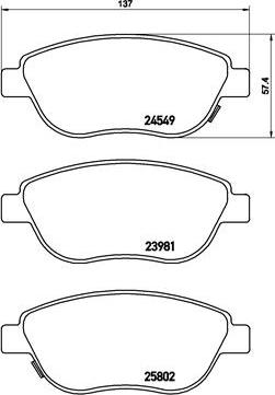 Brembo P 23 153 — Zestaw klocków hamulcowych, hamulce tarczowe