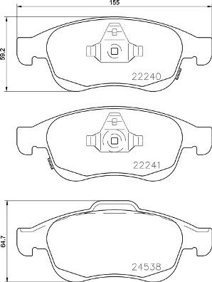 Brembo P 23 165 — Zestaw klocków hamulcowych, hamulce tarczowe
