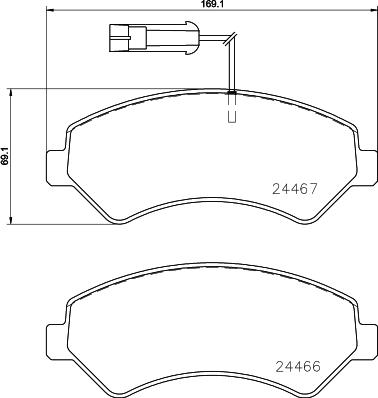 Brembo P 23 161 — Zestaw klocków hamulcowych, hamulce tarczowe