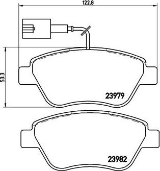 Brembo P 23 108 — Zestaw klocków hamulcowych, hamulce tarczowe