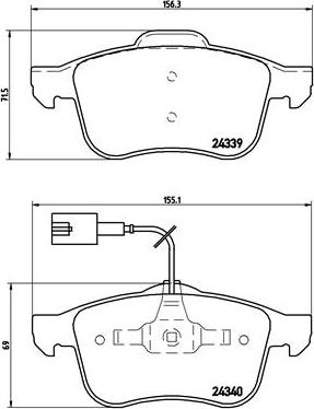 Brembo P 23 103 — Zestaw klocków hamulcowych, hamulce tarczowe