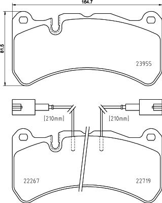Brembo P 23 186 — Zestaw klocków hamulcowych, hamulce tarczowe
