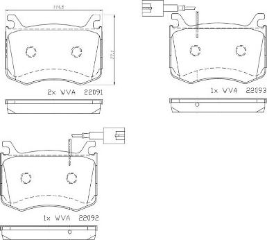 Brembo P 23 183 — Zestaw klocków hamulcowych, hamulce tarczowe