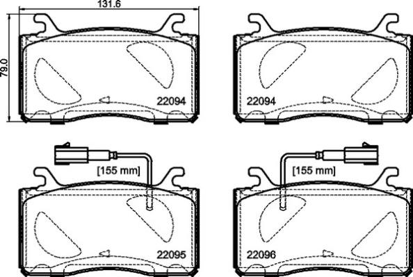 Brembo P 23 187 — Zestaw klocków hamulcowych, hamulce tarczowe