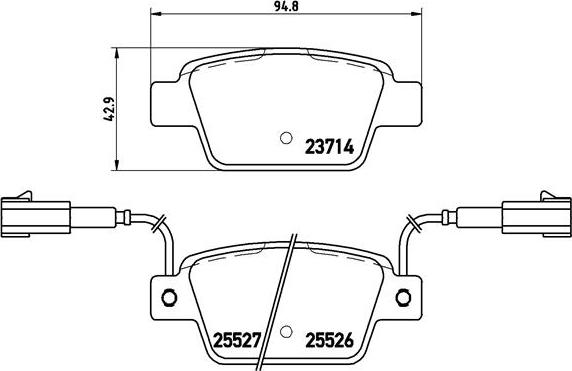 Brembo P 23 135 — Zestaw klocków hamulcowych, hamulce tarczowe