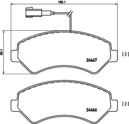 Brembo P 23 136 — Zestaw klocków hamulcowych, hamulce tarczowe