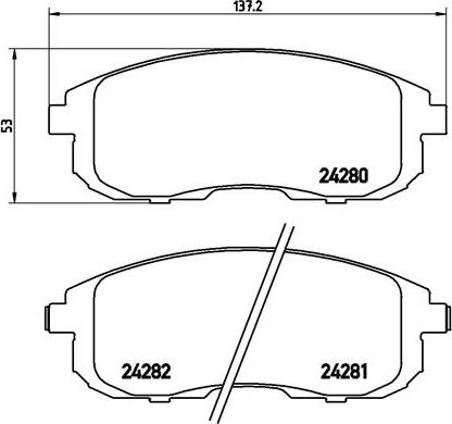 Brembo P 23 126 — Zestaw klocków hamulcowych, hamulce tarczowe