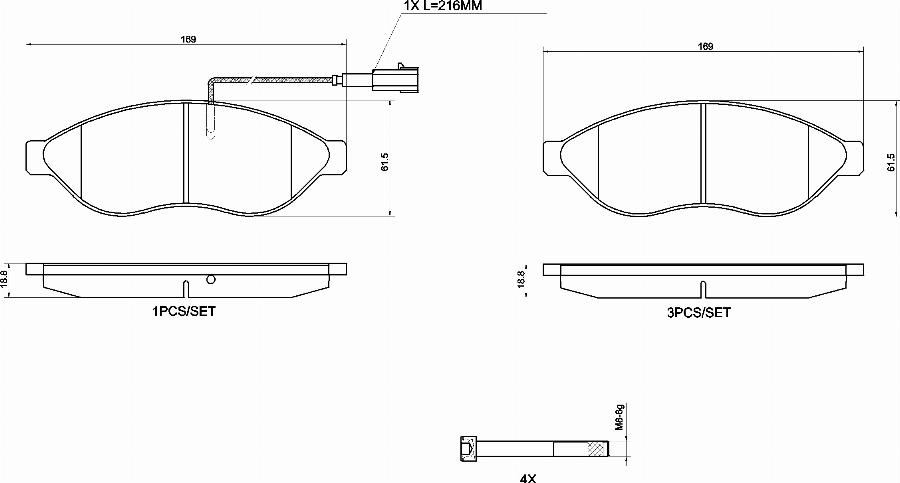 Brembo P 23 200 — Zestaw klocków hamulcowych, hamulce tarczowe