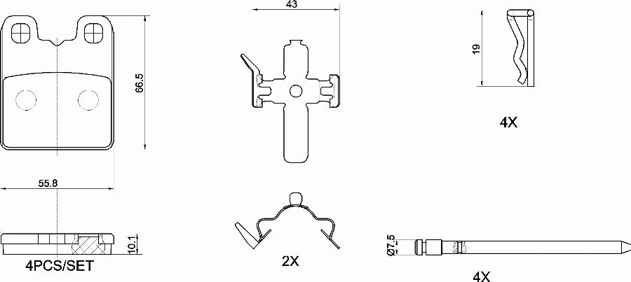 Brembo P 23 201 — Zestaw klocków hamulcowych, hamulce tarczowe