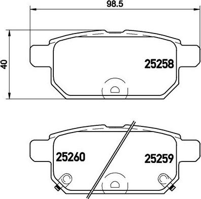 Brembo P 79 029 — Zestaw klocków hamulcowych, hamulce tarczowe
