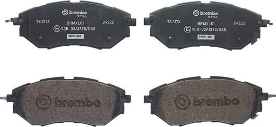 Brembo P 78 017X - Klocki hamulcowe tuningowe