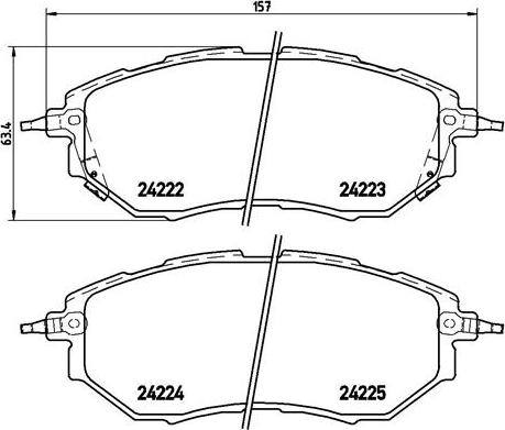 Brembo P 78 017 — Zestaw klocków hamulcowych, hamulce tarczowe