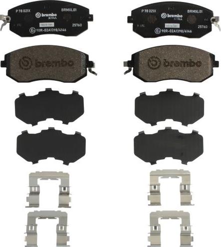 Brembo P 78 021X — Zestaw klocków hamulcowych, hamulce tarczowe