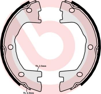Brembo S A6 508 — Zestaw szczęk hamulcowych, hamulec postojowy