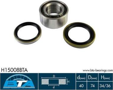 BTA H15008BTA — Zestaw łożysk koła