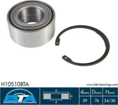 BTA H10510BTA — Zestaw łożysk koła