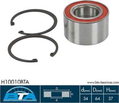 BTA H10010BTA — Zestaw łożysk koła