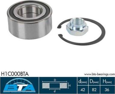 BTA H1C000BTA — Zestaw łożysk koła