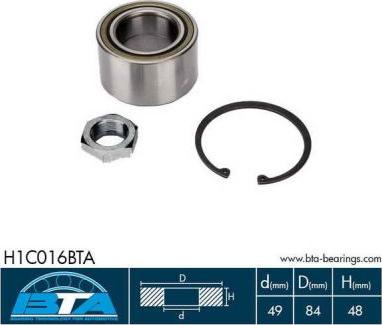 BTA H1C016BTA — Zestaw łożysk koła