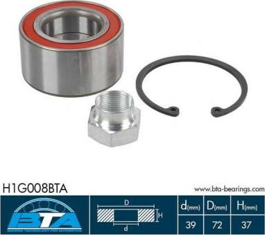 BTA H1G008BTA — Zestaw łożysk koła