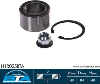 BTA H1R025BTA — Zestaw łożysk koła