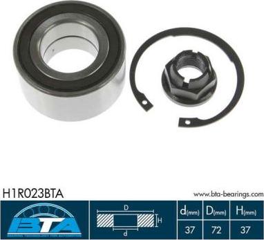 BTA H1R023BTA — Zestaw łożysk koła