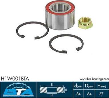 BTA H1W001BTA - Zestaw łożyska koła