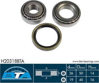BTA H20318BTA — Zestaw łożysk koła
