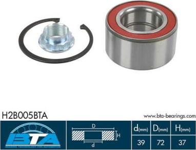 BTA H2B005BTA - Zestaw łożyska koła