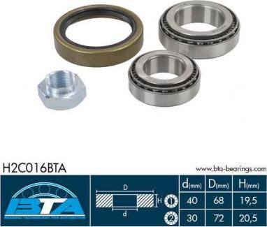 BTA H2C016BTA — Zestaw łożysk koła