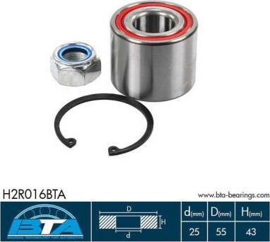 BTA H2R016BTA — Zestaw łożysk koła