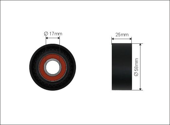 Maxgear 54-1239 - ROLKA NAPINACZA PASKA WIELOROWK. DB W169 65X17X26 METALOWA