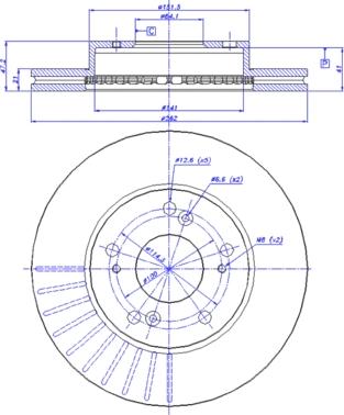 Blue Print ADH24390 - Tarcza hamulcowa