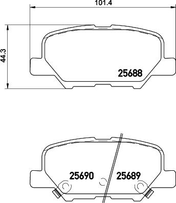 ATE 13.0460-5654.2 - KLOCKI HAM. MITSUBISHI T. ASX-OUTLANDER 10-