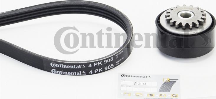 CONTINENTAL 4PK905K1 — Zestaw paska klinowego wielorowkowego