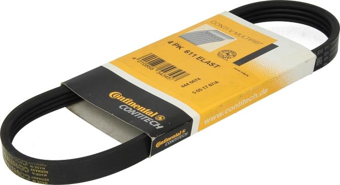 CONTINENTAL 4 PK 611 ELAST — Pasek klinowy wielorowkowy